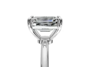 Minimalist Solitaire Engagement Ring Setting for Emerald Cut Center with Thin Band and Prong Head in Platinum