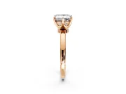 Solitaire Engagement Ring Setting for Princess Cut Center with Plain Band and Tulip Prong Head in Rose Gold