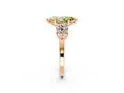 Cluster Engagement Ring Setting for Fancy Yellow Marquise Center with 2-Row Shoulder Clusters and Prong Head in Rose Gold