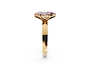 Solitaire Engagement Ring Setting for Fancy Pink Marquise Center with Wide Knife Ridge Band and Prong Head in Yellow Gold