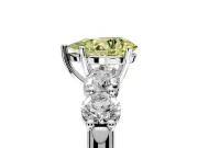 5 Stone Engagement Ring Setting for Fancy Yellow Pear-Shaped Center with Graduated Accents and Prong Head in Sterling Silver