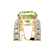 Solitaire Engagement Ring Setting for Fancy Yellow Princess Cut Center with Wide-Open Split Shank and Prong Head in Yellow Gold