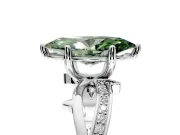 Solitaire Engagement Ring Setting for Fancy Green Marquise Center with Pave and Plain Crossover Band and Prong Head in Platinum