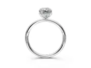 Solitaire Engagement Ring Setting for Radiant Cut Center with Plain Band, Open Basket and Prong Head in Platinum