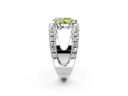 Solitaire Engagement Ring Setting for Fancy Yellow Pear-Shaped Center with Wide-Open Split Shank and Prong Head in Platinum
