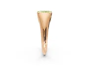 Tension Engagement Ring Setting for Fancy Yellow Radiant Cut Center with Wide Tapered Band and Tension Head in Rose Gold