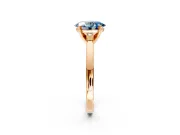 Solitaire Engagement Ring Setting for Fancy Blue Oval Center with Basket Rail and Prong Head in Rose Gold