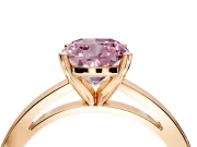 Solitaire Engagement Ring Setting for Fancy Pink Cushion Cut Center with Basket Rail and Prong Head in Rose Gold