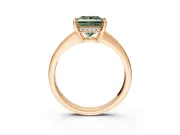 Solitaire Engagement Ring Setting for Fancy Green Princess Cut Center with Channel-Set Accent Band and Prong Head in Rose Gold