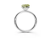 Low-Set Solitaire Engagement Ring Setting for Fancy Yellow Heart-Shaped Center with Thin Plain Band and Prong Head in Platinum
