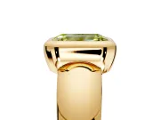 Solitaire Engagement Ring Setting for Fancy Yellow Emerald Cut Center with Wide Band and Bezel Head in Yellow Gold