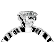 Solitaire Engagement Ring Setting for Heart-Shaped Center with Milgrain Bezel Accents and Prong Head in Platinum