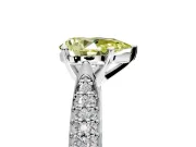 Solitaire Engagement Ring Setting for Fancy Yellow Pear-Shaped Center with Multi-Row Accents and Prong Head in Sterling Silver