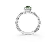 Rope Engagement Ring Setting for Fancy Green Marquise Center with Accent Shoulders and Prong Head in Sterling Silver