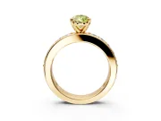 Solitaire Engagement Ring Setting for Fancy Yellow Pear-Shaped Center with Channel-Set Accents and Prong Head in Yellow Gold