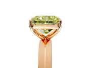 Solitaire Engagement Ring Setting for Fancy Yellow Radiant Cut Center with Wide Knife Ridge Band and Prong Head in Rose Gold