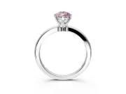 Solitaire Engagement Ring Setting for Fancy Pink Pear-Shaped Center with Plain Band and Tulip Prong Head in Platinum