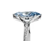 Side Accent Engagement Ring Setting for Fancy Blue Marquise Center with Accent Shoulders and Prong Head in White Gold