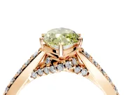 Solitaire Engagement Ring Setting for Fancy Yellow Marquise Center with Crossover Accents and Prong Head in Rose Gold