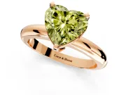 Solitaire Engagement Ring Setting for Fancy Yellow Heart-Shaped Center with Wire Band and Prong Head in Rose Gold