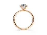 Solitaire Engagement Ring Setting for Round Cut Center with Plain Band, Open Basket and Prong Head in Rose Gold