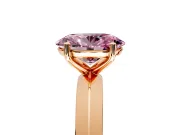 Solitaire Engagement Ring Setting for Fancy Pink Oval Center with Wide Knife Ridge Band and Prong Head in Rose Gold