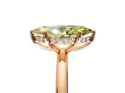Hidden Halo Engagement Ring Setting for Fancy Yellow Marquise Center with Thin Rounded Band and Prong Head in Rose Gold