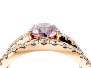 Solitaire Engagement Ring Setting for Fancy Pink Pear-Shaped Center with Wide-Open Split Shank and Prong Head in Rose Gold