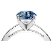 Solitaire Engagement Ring Setting for Fancy Blue Round Cut Center with Basket Rail and Prong Head in Platinum
