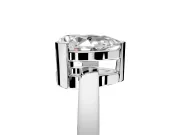 Solitaire Engagement Ring Setting for Pear-Shaped Center with Plain Band and Flat Tab Prong Head in Platinum