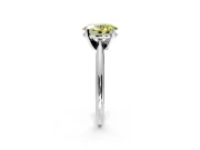 Solitaire Engagement Ring Setting for Fancy Yellow Oval Center with Knife Ridge Band and Claw Prong Head in Platinum