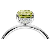 Solitaire Engagement Ring Setting for Fancy Yellow Radiant Cut Center with Plain Band, Open Basket and Prong Head in Sterling Silver