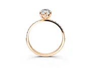 Solitaire Engagement Ring Setting for Marquise Center with Pave Accents and Prong Head in Rose Gold