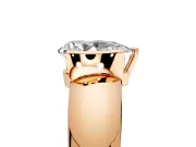 Tension Engagement Ring Setting for Pear-Shaped Center with Wide Flat Band and Tension Head in Rose Gold