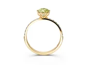 Solitaire Engagement Ring Setting for Fancy Yellow Pear-Shaped Center with Fine Pave Accents and Prong Head in Yellow Gold
