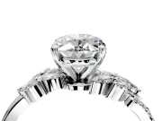 Solitaire Engagement Ring Setting for Oval Center with Marquise Accent Twist Band and Prong Head in Platinum