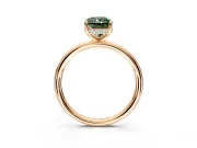 Solitaire Engagement Ring Setting for Fancy Green Radiant Cut Center with Plain Band, Open Basket and Prong Head in Rose Gold