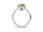 Halo Engagement Ring Setting for Fancy Yellow Heart-Shaped Center with Knife Ridge Cathedral Band and Prong Head in White Gold