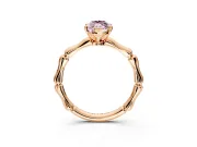 Solitaire Engagement Ring Setting for Fancy Pink Marquise Center with Bamboo Band and Prong Head in Rose Gold