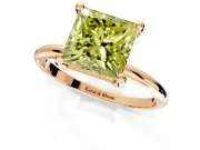 Minimalist Solitaire Engagement Ring Setting for Fancy Yellow Princess Cut Center with Thin Band and Prong Head in Rose Gold
