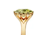 Solitaire Engagement Ring Setting for Fancy Yellow Oval Center with Plain Split Shank and Prong Head in Yellow Gold