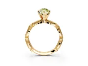 Solitaire Engagement Ring Setting for Fancy Yellow Marquise Center with Marquise Panel Band and Prong Head in Yellow Gold