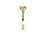 Floral Engagement Ring Setting for Fancy Yellow Princess Cut Center with Four Accent Clusters and Prong Head in Yellow Gold