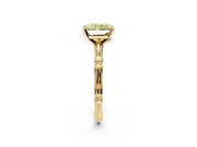Solitaire Engagement Ring Setting for Fancy Yellow Radiant Cut Center with Bamboo Band and Prong Head in Yellow Gold
