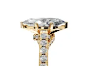 Solitaire Engagement Ring Setting for Marquise Center with Crossover Accents and Prong Head in Yellow Gold