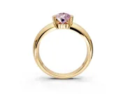 Tension Engagement Ring Setting for Fancy Pink Pear-Shaped Center with Wide Flat Band and Tension Head in Yellow Gold