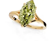 Solitaire Engagement Ring Setting for Fancy Yellow Marquise Center with Plain Split Shank and Prong Head in Yellow Gold