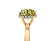 Solitaire Engagement Ring Setting for Fancy Yellow Round Cut Center with Fine Wire Band and Prong Head in Yellow Gold