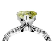 Solitaire Engagement Ring Setting for Fancy Yellow Heart-Shaped Center with Marquise Panel Band and Prong Head in White Gold