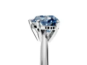 Solitaire Engagement Ring Setting for Fancy Blue Heart-Shaped Center with Knife Ridge Band and Claw Prong Head in Sterling Silver